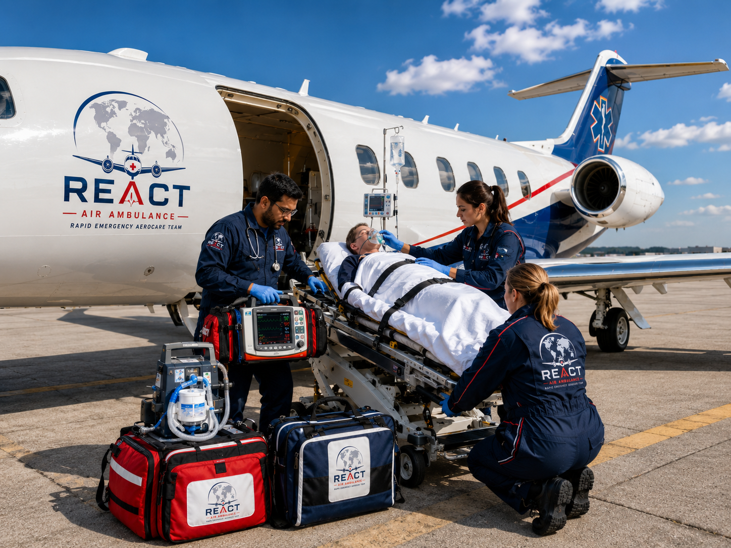 ECMO initiation and airlift critical care transport